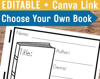 Editable Book Report Template for K-2 | Printable 10-Page Booklet for Early Readers