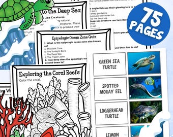 PRINTED Ocean Layers Science Unit for Kids | Printed and Shipped Packet | Elementary Homeschool & Classroom Curriculum | Marine Lesson Plan