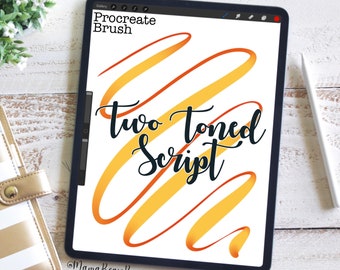 Two-Toned Script, Procreate Brush, Procreate Accessories, iPad Art, Graphic Design, Digital Art, Graphic Arts