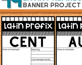 49 Latin Prefixes, Banner Project for Latin Prefixes, Latin Curriculum, Homeschool Worksheets