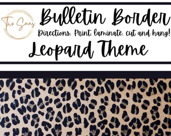 Leopard Print Classroom Bulletin Border, Printable Bulletin Board Border | Digital Classroom Decor | 8.5x11” PDF | Teacher Bulletin Trim