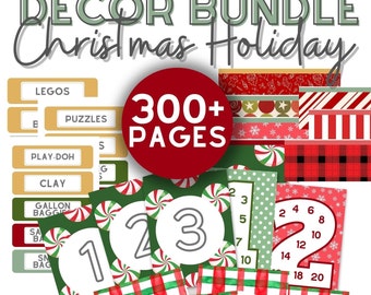 Christmas Classroom Decor Bundle, Modern Classroom, Customizable Classroom Decor, Easy and Modern Classroom Decorations, Elementary Decor