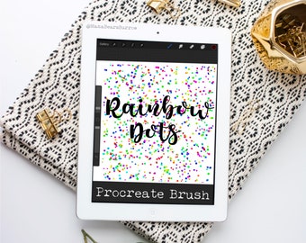 Rainbow Dots Brush, Procreate Brush, Procreate Accessories, iPad Art, Graphic Design, Digital Art, Graphic Arts