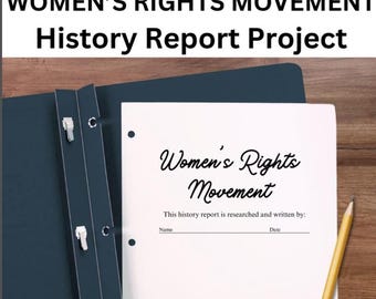 Women's Rights Movement Historical Event Research Brochure, History Research Project for Middle School Grades 6-8 or Homeschool