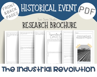 The Industrial Revolution Historical Event Research Brochure, History Research Project for Middle School Grades 6-8 or Homeschool