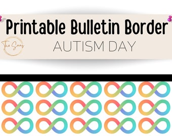 Autism Acceptance Theme Bulletin Border, Printable Bulletin Board Border | Digital Classroom Decor | 8.5x11” PDF | Teacher Bulletin Trim