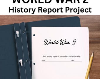 World War 2 Historical Event Research Brochure, History Research Project for Middle School Grades 6-8 or Homeschool