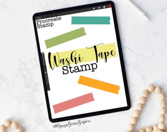 Washi Tape Stamp, Procreate Brush, Procreate Accessories, iPad Art, Graphic Design, Digital Art, Graphic Arts