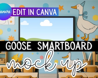 Goose Classroom Smart Board Mockup: Canva Drag-and-Drop Frame (Digital Download))