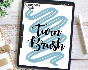 Twin Brush, Procreate Brush, Procreate Accessories, iPad Art, Graphic Design, Digital Art, Graphic Arts