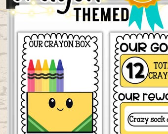 Crayon Classroom Student Reward Chart (plus CANVA LINK) Class Reward Chart, Incentives for Class, Classroom Bulletin Decor, Edit in Canva