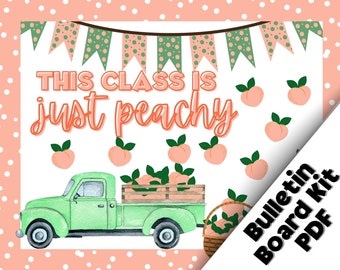 Just Peachy, Easy Bulletin Board Kits, Printable Bulletin Board Kit, Bulletin Board Decor, Printable Classroom Decorations, PDF Format