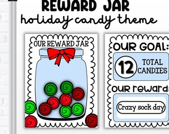 Christmas Reward Jar, Classroom Rewards, Individual Student Rewards, Incentives for Class, Classroom Bulletin Decor