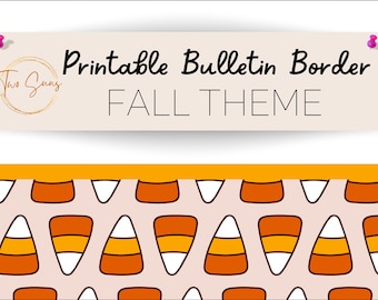 Fall Theme Bulletin Border, Printable Bulletin Board Border | Digital Classroom Decor | 8.5x11” PDF | Teacher Bulletin Trim