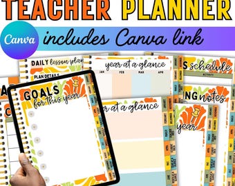 Groovy Flowers Teacher Planner: Undated Digital Calendar (GoodNotes & Notability)
