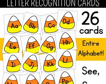 Candy Corn Alphabet Flash Cards: ABC Phonics (PDF)