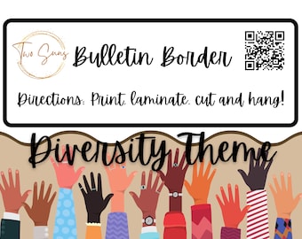 Diversity Theme Bulletin Border, Bulletin Board Border, Printable Classroom Decorations, PDF Format