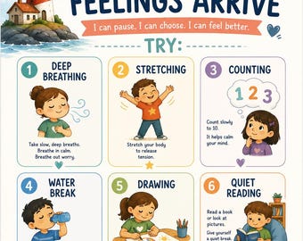 Self Regulation SEL Social Emotional Learning Worksheet for Elementary School Kids, Therapy and Counseling