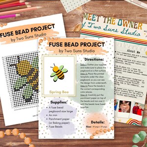Spring Bee Fuse Bead Pattern, Arts and Crafts, Art Project