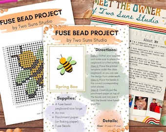 Spring Bee Fuse Bead Pattern, Arts and Crafts, Art Project
