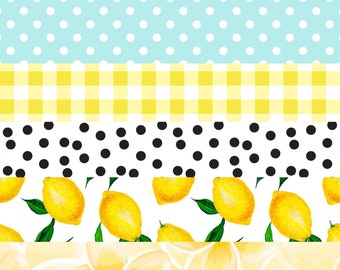 6 Lemons Theme Bulletin Borders, Bulletin Board Decoration, Printable Classroom Decorations, PDF, Modern Classroom Decor