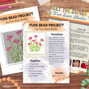 Spring Flowers Fuse Bead Pattern, Arts and Crafts, Art Project