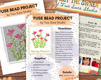 Spring Flowers Fuse Bead Pattern, Arts and Crafts, Art Project