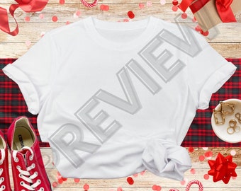 Modern Christmas Mockup, Christmas Flat Lay, Flat Lay Shirt, Shirt Mock Up, Digital Background Mockup, JPG Image High Resolution