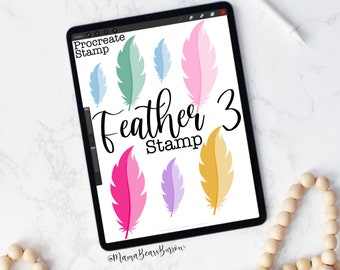 Feathers 3 Stamp, Procreate Brush, Procreate Accessories, iPad Art, Graphic Design, Digital Art, Graphic Arts