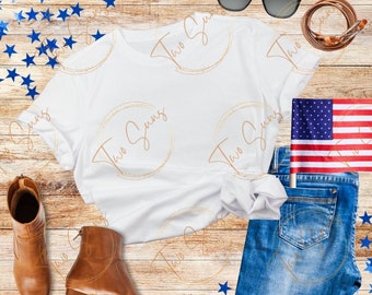 4th of July Mockup, White 4th of July Flat Lay, Patriotic Flat Lay, Shirt Mock Up, Flat Lay Mockup