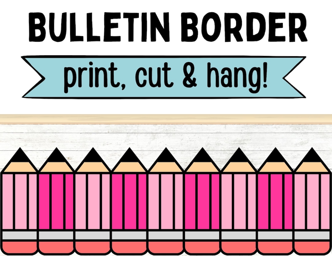 Pencil Bulletin Board Border: Printable Classroom Decor (PDF) - Etsy