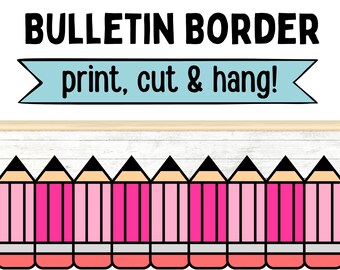 Pencil Theme Bulletin Border, Bulletin Board Border, Printable Classroom Decorations, Modern Classroom Decorations, Bulletin Display