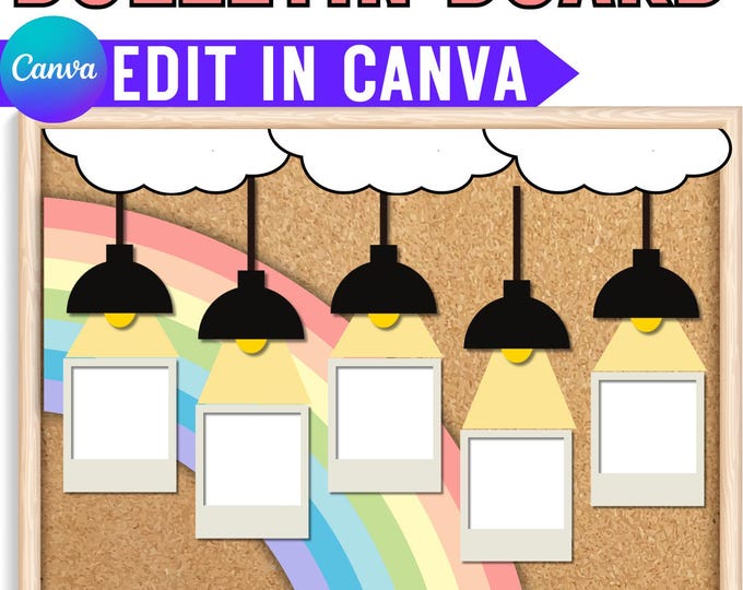 Featured listing image: Printable Rainbow Student Spotlight Bulletin Board | Editable Canva Classroom Décor Kit