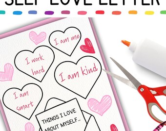 Valentine's Day Self Love Letter Project for Kids, Classroom Valentine's Day Projects