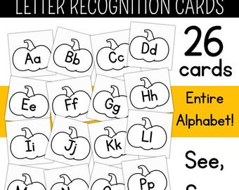 Pumpkin Alphabet Flash Cards | Uppercase and Lowercase Letters | ABC Phonics Learning Printable | Preschool & Kindergarten