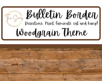 Wood Theme Bulletin Border, Printable Bulletin Board Border | Digital Classroom Decor | 8.5x11” PDF | Teacher Bulletin Trim