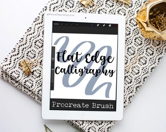 Flat Edge Calligraphy Brush, Procreate, Procreate Brush, Procreate Accessories, iPad Art, Graphic Design, Digital Art, Graphic Arts