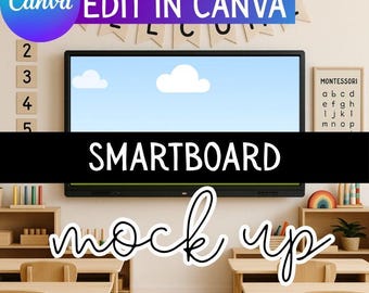 Smart Board Mockup for Canva | Drag-and-Drop Frame | Teacher Resource Display | Digital Educational Mock Ups | TPT Seller Resources