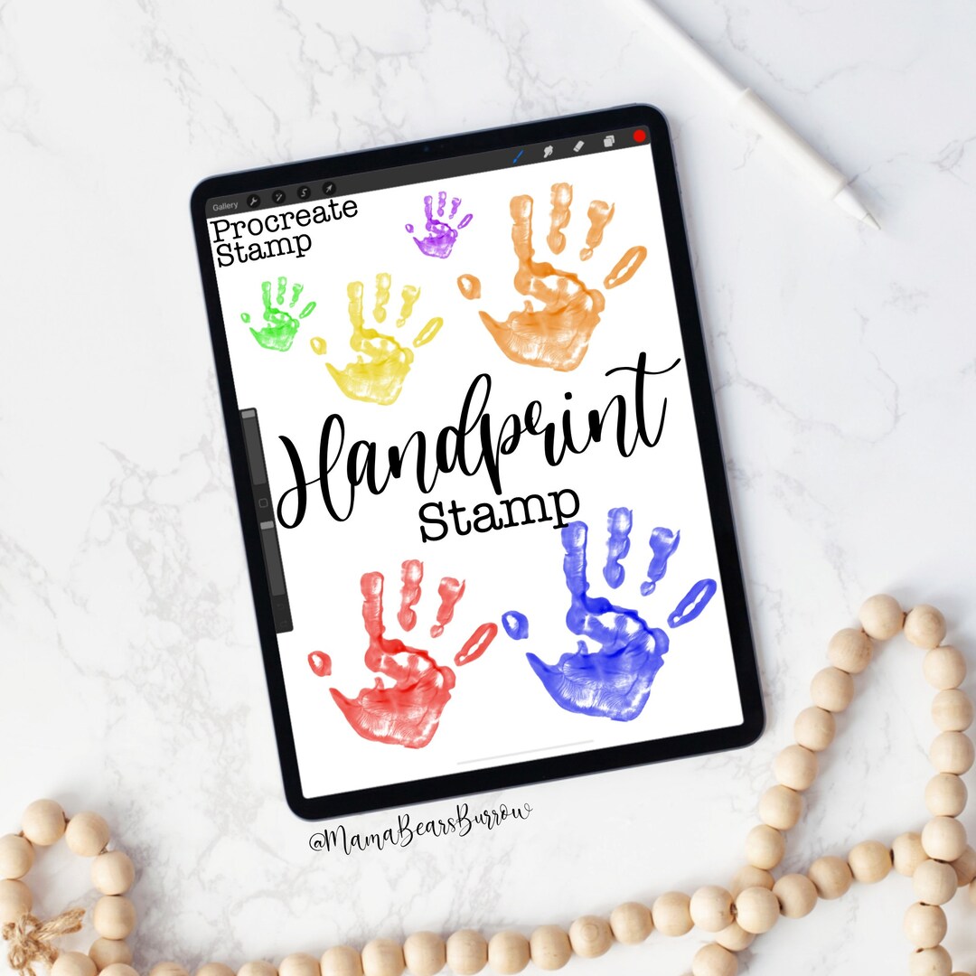 Handprint Stamp, Procreate Brush, Procreate Accessories, iPad Art