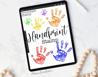 Handprint Stamp, Procreate Brush, Procreate Accessories, iPad Art, Graphic Design, Digital Art, Graphic Arts