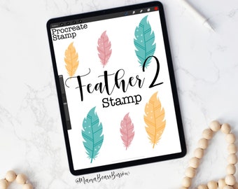 Feathers 2 Stamp, Procreate Brush, Procreate Accessories, iPad Art, Graphic Design, Digital Art, Graphic Arts