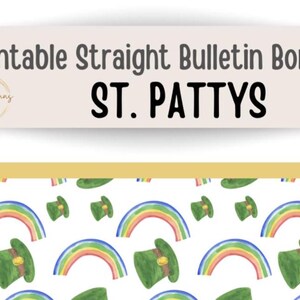 St. Patrick&#39;s Print Spring Summer Theme Bulletin Border, Bulletin Board Border, Printable Classroom Decorations, Printable Bulletin Border