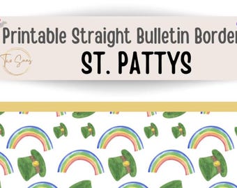 St. Patrick's Print Spring Summer Theme Bulletin Border, Bulletin Board Border, Printable Classroom Decorations, Printable Bulletin Border
