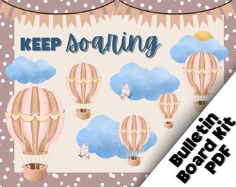 Keep Soaring, Easy Bulletin Board Kits, Printable Bulletin Board Kit, Bulletin Board Decor, Printable Classroom Decorations, PDF Format