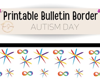 Autism Acceptance Theme Bulletin Border, Printable Bulletin Board Border | Digital Classroom Decor | 8.5x11” PDF | Teacher Bulletin Trim