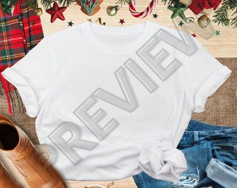 Modern Christmas Mockup, Christmas Flat Lay, Flat Lay Shirt, Shirt Mock Up, Digital Background Mockup, JPG Image High Resolution