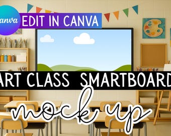 Smart Board Mockup Canva Template: Art Class Teacher Resource (Digital Download)