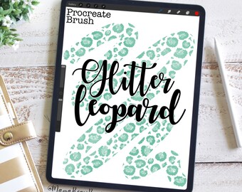 Glitter Leopard Brush, Procreate Brush, Procreate Accessories, iPad Art, Graphic Design, Digital Art, Graphic Arts