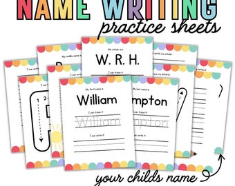 PRINTED Personalized Name Tracing Workbook for Kids | Printed and Shipped Packet | Preschool & Kindergarten Handwriting Practice