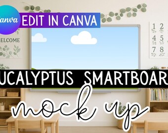 Smart Board Mockup for Canva | Drag-and-Drop Frame | Teacher Resource Display | Digital Educational Mock Ups | TPT Seller Resources